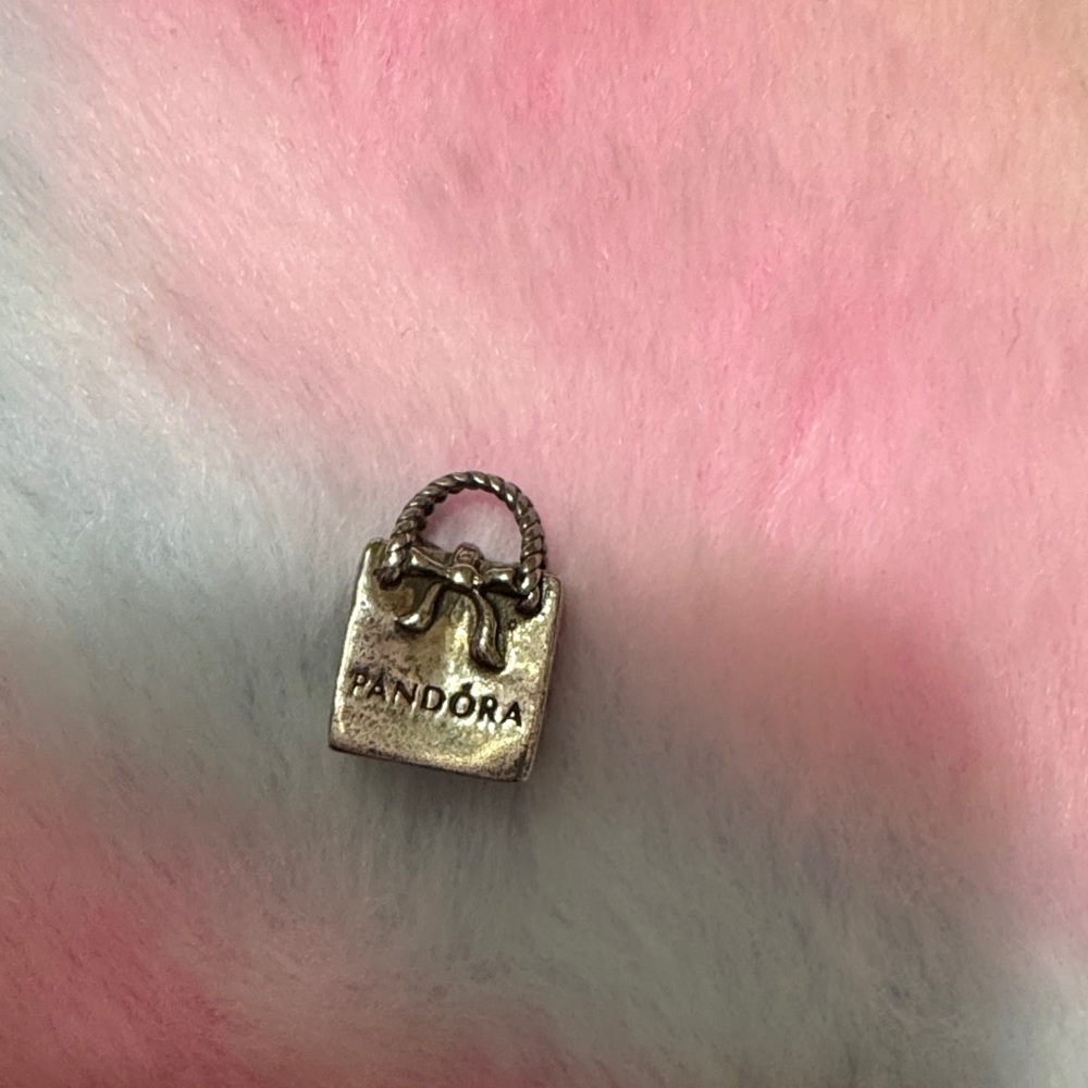 Pandora Silver Bag Charm with Bow